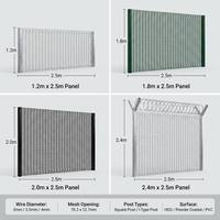 Malla de Acero Galvanizado de Alta Seguridad, Malla Antiescalada 358, Resistente a los Rayos UV, Cercado de Seguridad Perimetral para Patio o Rancho, 8 pies de Altura