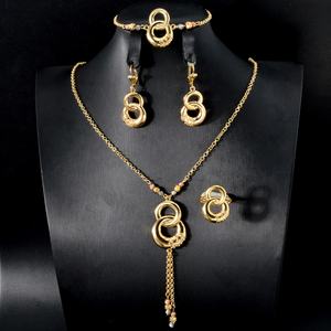 Dubai 14k Gold Plated Infinite <b>Wedding</b> <b>Bride</b> Jewelry Sets <b>for</b> Women - Product Image 4