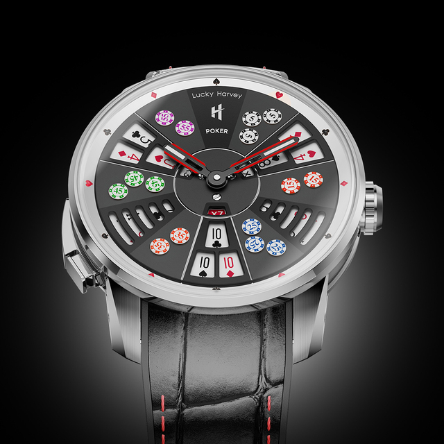 LUCKY HARVEY Player Series Sangong Poker Men's Watch Moving Figure Automatic Luminous Mechanical Watch ZLS301