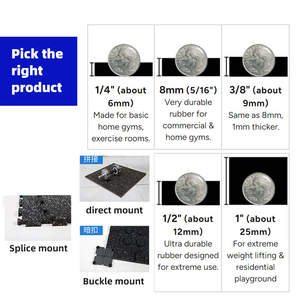 Tappetini da palestra ignifughi 1m X 1m/50x50cm piastrelle in <span class=keywords><strong>gomma</strong></span> per Home Gym Sport Fitness <span class=keywords><strong>piscina</strong></span> - Product Image 5