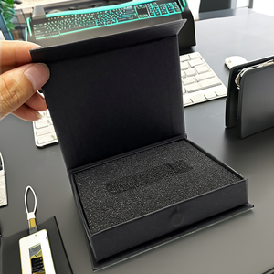 Caja de Cartón con Forma de Libro, con Tapa Abatible y Esponja, para Empaque de Accesorios Electrónicos, Regalo, Unidad Flash USB - Product Image 2