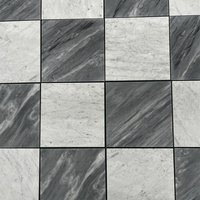 Carrelage en marbre blanc gris poli 12x12, carreaux en pierre naturelle pour sol et mur