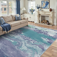Woven Printing PET Friendly Cushioned Polyester Rug Anti Skid TPR Backing Low Pile Machine Washable Tufted Bathroom Floor Mat