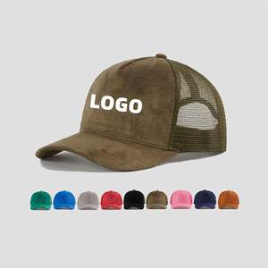 Casquettes de camionneur unisexes en daim de haute qualité, couleur unie, imprimées, brodées, avec logo personnalisé, réglables, protection solaire - Product Image 6