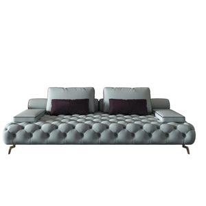Leather Button 3 Seater Leather Set Genuine Light Blue Luxury Chesterfield Premium Set Furniture Living Room RC-SF-03-DARLINGTON - Product Image 6