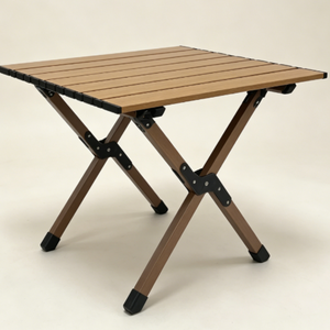 Portable Foldable <strong>Roll</strong>-Up Camping Egg <strong>Roll</strong> <strong>Table</strong> YXT-001 Anti-Oxidation Galvanized Carbon Steel With Wooden Slat Tabletop - Product Image 2