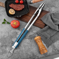 Pince de cuisson extra longue pour barbecue extérieur, 18 pouces, avec poignée en silicone, robuste, en acier inoxydable, pour cuisine et barbecue