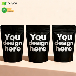 أكياس تغليف من ورق الكرافت بنافذة مستطيلية مسطحة القاع قابلة لإعادة الاستخدام بسحاب علوي مطفي مطفي طباعة شعار لسكر الطعام - Product Image 3