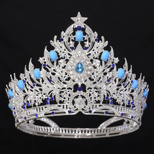 Couronne de Reine de Beauté de Luxe en Alliage pour Mariage, Style Miss Monde Européenne et Américaine, Couronne Complète de Championne - Product Image 2