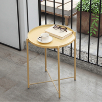 Meubles de salle à manger, table basse ronde industrielle, design minimaliste, empilable, gain de place, table en métal de qualité commerciale