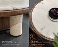 Table basse de luxe avec surface en pierre naturelle, mobilier de salon moderne, fabricant OEM