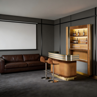 Meuble à vin de luxe italien, design moderne, comptoir de bar en acier inoxydable 304 pour villa et manoir, pièce maîtresse