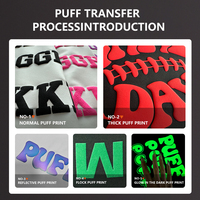 Vinyle DTF 3D personnalisé pour impression en relief, thermocollant, épais, pour transfert thermique sur vêtements et t-shirts