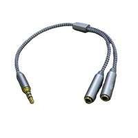 3,5mm AUX Stereo Audio Mikrofon Kopfhörer Y-Splitter Adapterkabel 2-in-1 3,5mm Stecker auf 2 Buchsen Mikrofon AUX Verlängerungskabel