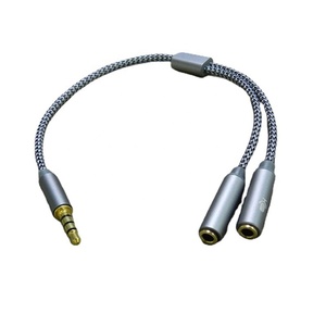 Cable Adaptador Divisor en <span class=keywords><strong>Y</strong></span> para Micrófono <span class=keywords><strong>y</strong></span> Auriculares Estéreo AUX de 3.5mm, 2 en 1, Cable de Extensión AUX de 3.5mm Macho a 2 Hembras para Micrófono - Product Image 4