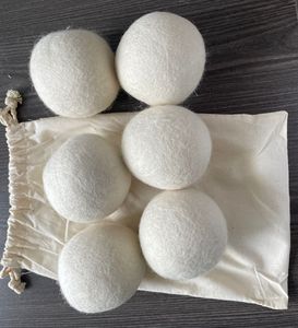 Nouvelle arrivée Offre Spéciale x 7,6 cm Nouvelle-Zélande <span class=keywords><strong>laine</strong></span> sèche boules 6 Pack avec sac en coton usine <span class=keywords><strong>vente</strong></span> en gros blanchisserie maison produit - Product Image 4