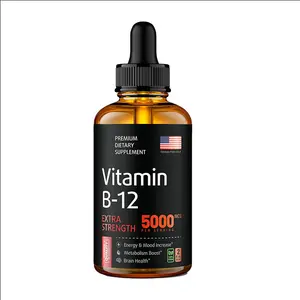 Vitamin B12 Liquid Drops, Vitamin B Complex, Vegan B12 Sublingual 5000 mcg | mood increase Promotes Weight loss