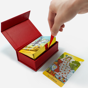 Tùy chỉnh thiết kế logo của bạn tinh tế màu đỏ cổ điển mặt trời thần Tarot thẻ nhà máy in tùy chỉnh chất lượng cao vàng cạnh tarots Bộ - Product Image 2