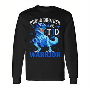 Proud Brother Of A T1D Warrior T Rex T-shirt à manches longues - Product Image 2