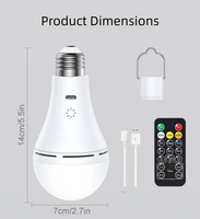 Ampoules LED à intensité variable DC rechargeables de haute qualité, télécommande intelligente tactile, 3CCT, blanc chaud, globe, crochet pour E27