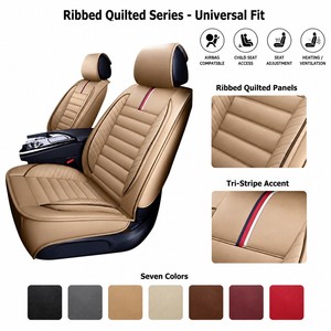 Fundas de Asiento Acolchadas con Diseño Acanalado, Color Bronceado, Directo de Fábrica, OEM, ODM, Logotipo Personalizado, Muestra Gratuita, Envío Global - Product Image 3