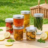 Vente en gros de pots en verre Mason de 250 ml avec couvercle, pots de conserve de 8 oz avec couvercles hermétiques en verre pour confiture, bonbons, lait