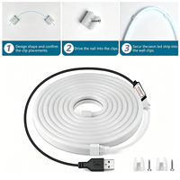 Bande LED néon RGB flexible en silicone, mini, avec contrôle 24 touches pour bande lumineuse à intensité variable contrôlée par application