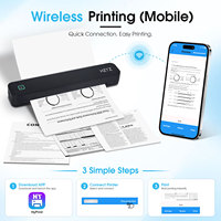 HZTZ Printer Thermal Portabel untuk Dokumentasi Bisnis Artis Tato, Multi-Ukuran, Resolusi Tinggi 203dpi, USB/Nirkabel