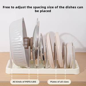 Organisateur de couvercles de casseroles sous l'armoire, rangement pour armoire de cuisine avec 8 séparateurs réglables pour casseroles, poêles et couvercles, support de comptoir - Product Image 3