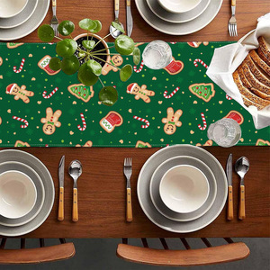 LINGKAI Digital Printed <b>Gingerbread</b> <b>Man</b> Rectangle Christmas Table Runner for Home Xmas Party Festive Table <b>Decor</b> - Product Image 2