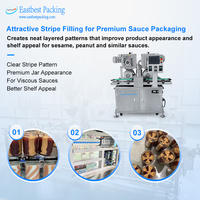 Machine de remplissage de sauce Eastbest en acier inoxydable 304, 5L, à double trémie, chauffée, avec système anti-goutte et servo-mélangeur, pour beurre de cacahuète