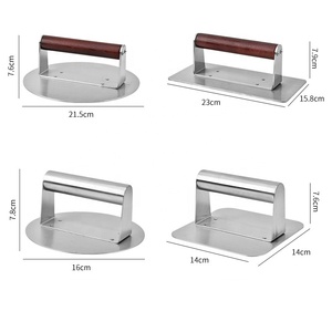Alat Penekan Daging Hamburger Anti Lengket Ramah Lingkungan dari Baja Tahan Karat, Dioperasikan Manual untuk Penggunaan Dapur Rumah Tangga - Product Image 3
