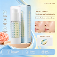 Crème de base équilibrante en forme de capsule, respirante, à libération micro-capsulaire de précision, longue tenue, correction de la couleur, maquillage