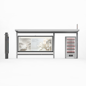 Maquette de panneau publicitaire commercial en aluminium rectangulaire pour abri de bus, pour la publicité de mobilier urbain - Product Image 1