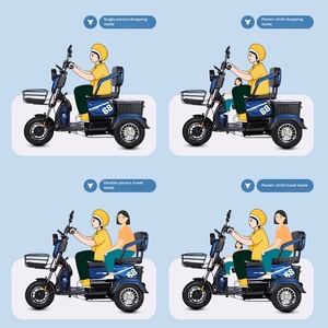 Nouveau style de tricycle électrique push-pull pour adultes, mini-vélo domestique à batterie pour le transport d'enfants <span class=keywords><strong>avec</strong></span> siège bébé - Product Image 4