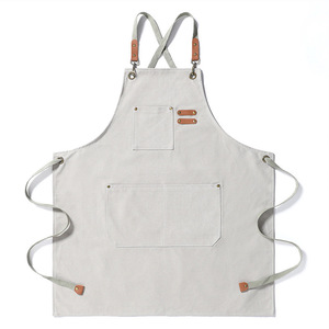Delantal de Cocina con Tirantes Cruzados y Logotipo <span class=keywords><strong>Personalizado</strong></span>, Uniforme para Chef de Restaurante, Bar o Cafetería, con 3 Bolsillos, de Lona de Algodón - Product Image 6