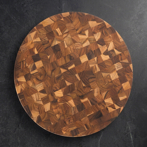 Planche à découper ronde en bois Ha Le Premium avec surface antidérapante, design en bois naturel, plateau de service pour viande, fromage, fruits - Product Image 1