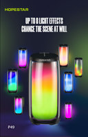 Enceinte portable Hopestar 10W P49 avec lumière RGB sans fil, étanche, pour la maison, avec batterie intégrée