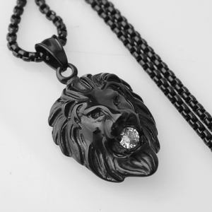 Collana con Pendente a Forma <span class=keywords><strong>di</strong></span> <span class=keywords><strong>Leone</strong></span> in <span class=keywords><strong>Oro</strong></span> 18k Stile Punk, Gioielli Hip-Hop in Acciaio Inossidabile, Ciondolo a Testa <span class=keywords><strong>di</strong></span> <span class=keywords><strong>Leone</strong></span> da 25mm con Catena a Maglia - Product Image 6