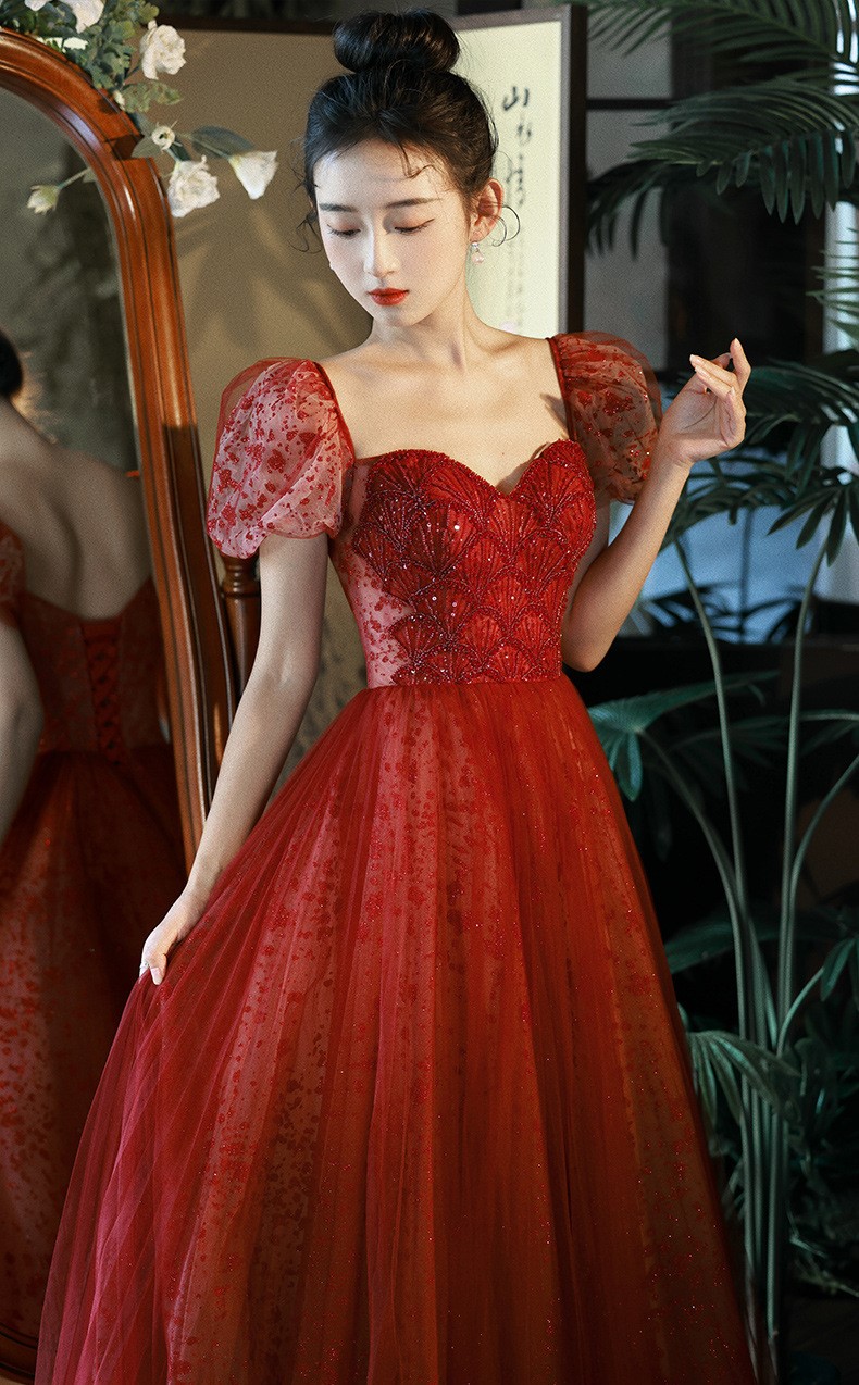 red maxi dress short sleeve Short Sleeve Maxi Dress with Ruched Top
