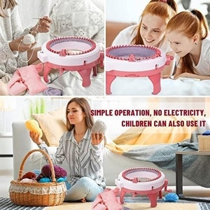 Machine à tricoter DIY 48 aiguilles à cylindre étoilé pour enfants, fournitures de couture avec jouets en laine - Product Image 2