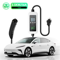 3.5kW 7kw 9kw 11kw Pengisi Daya EV Portabel Stasiun Pengisian Kendaraan Listrik 220V Level 2 Pengisi Daya Mobil Rumahan dengan Aplikasi untuk Tesla