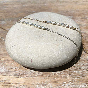 Feimepeishang — <span class=keywords><strong>bijoux</strong></span> de pieds en <span class=keywords><strong>argent</strong></span> Sterling 925 pour femmes, chaîne de cheville en plaqué or avec perles, idéal pour la plage, nouvel arrivage - Product Image 4