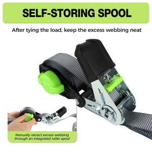 Dây đai buộc hàng tự động 1 inch 700kg HT Polyester GS TUV, dây đai tự thu gọn bằng ratchet - Product Image 6
