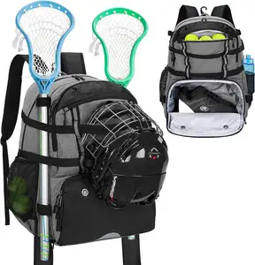 Hoge Kwaliteit Grote Hockey Rugzak Met Stok Houder Duurzame 45l Lange Lacrosse Rugzak Voor Jongens Meisjes