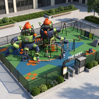 Ensemble de jeux d'extérieur commercial complet et robuste pour enfants, équipement de terrain de jeu extérieur multi-activités pour parc
