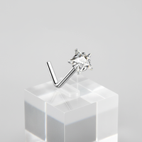 Nouveau design 2026 – Piercing de nez étoile CZ en forme de L, anneau de nez en acier inoxydable, bijoux de corps tendance pour femmes et hommes