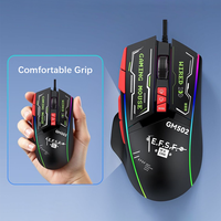Souris de jeu filaire USB RGB personnalisable, 11 touches programmables, 12800 DPI, rétroéclairage arc-en-ciel, pour droitiers, pour joueurs PC