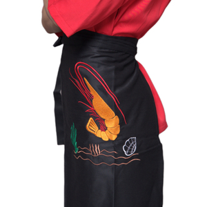 Tablier de <span class=keywords><strong>cuisine</strong></span> japonaise serveur demi-longueur noir sushi salopette tablier sashimi gros broderie tablier antifouling - Product Image 2