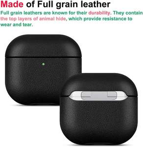 Funda Protectora de Cuero Genuino <span class=keywords><strong>para</strong></span> <span class=keywords><strong>AirPods</strong></span> 4, Venta al Por Mayor de Fábrica, Funda de Lujo <span class=keywords><strong>para</strong></span> Auriculares con Logotipo Personalizado - Product Image 6